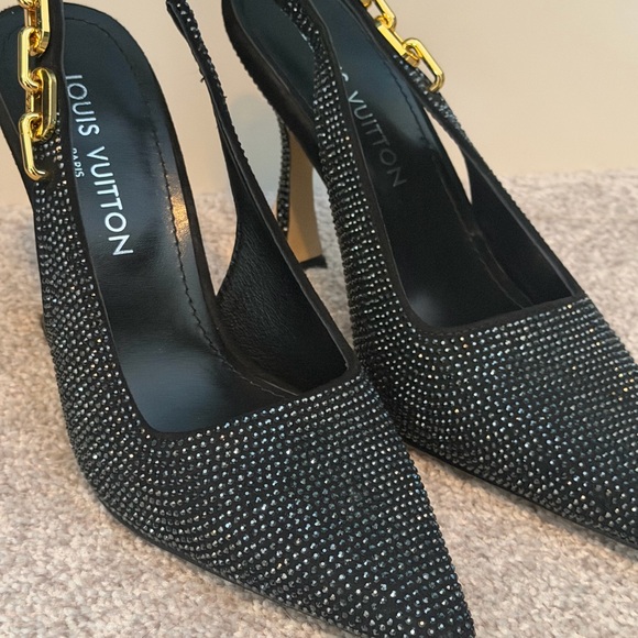 Louis Vuitton Shoes - Louis Vuitton Black and Gold Heels